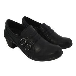 NIB Easy Street Stroll Black Ankle Bootie Women's 9 M Buckle Heel Loafer Zip